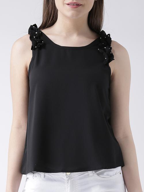 pearl embellished frill trim top - 15580102 - Very Small Image - 1