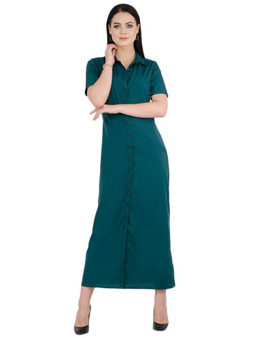teal button up maxi dress - 15580316 - Very Small Image - 1