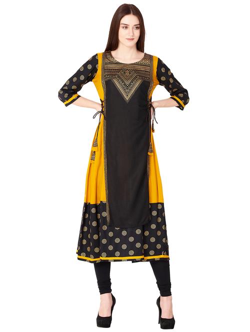 foil print anarkali kurta - 15580376 - Very Small Image - 1