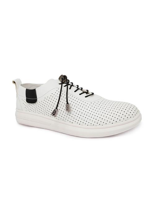 white synthetic lace up sneakers - 15580771 - Very Small Image - 1