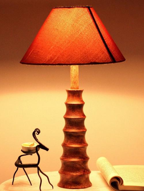unravel india wooden buffing brown table lamp - 15581223 - Very Small Image - 1
