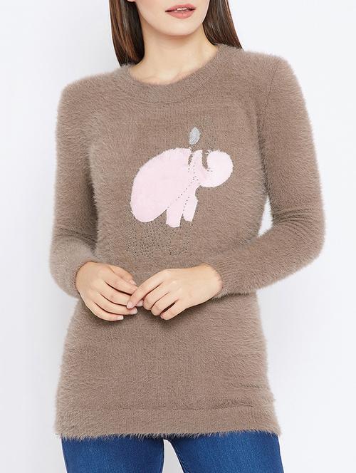 embellished woolen top - 15581432 - Very Small Image - 1