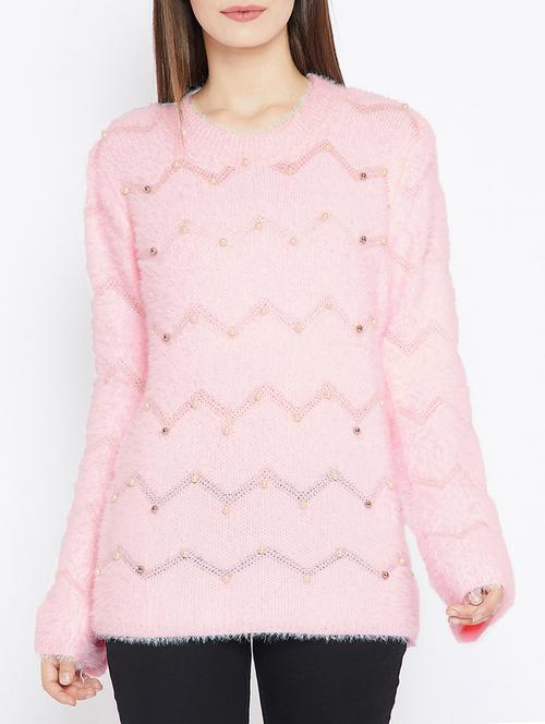 pearl embellished woolen top - 15581447 - Very Small Image - 1