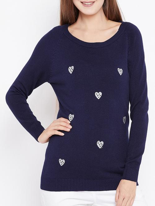 navy blue embroidered top - 15581506 - Very Small Image - 1