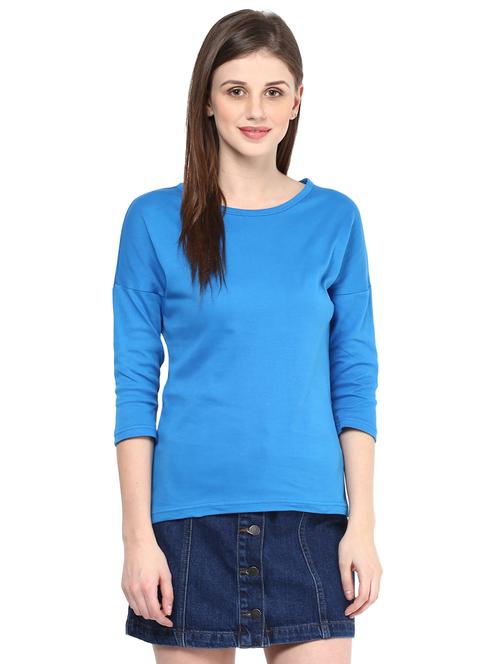 drop shoulder round neck top - 15581555 - Very Small Image - 1