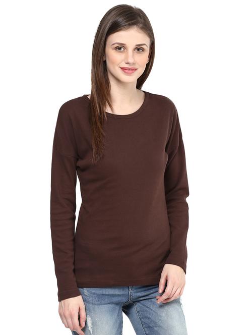 drop shoulder round neck top - 15581560 - Very Small Image - 1
