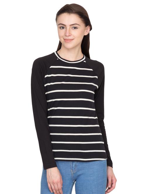 raglan sleeved striped top - 15581579 - Very Small Image - 1