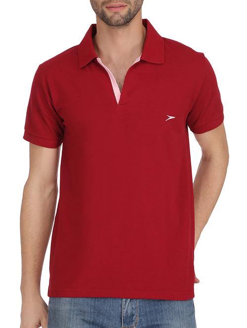 red cotton polo t-shirt - 15581615 - Very Small Image - 1