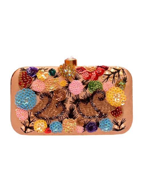 orange cotton polyester blend box clutch - 15582658 - Very Small Image - 1