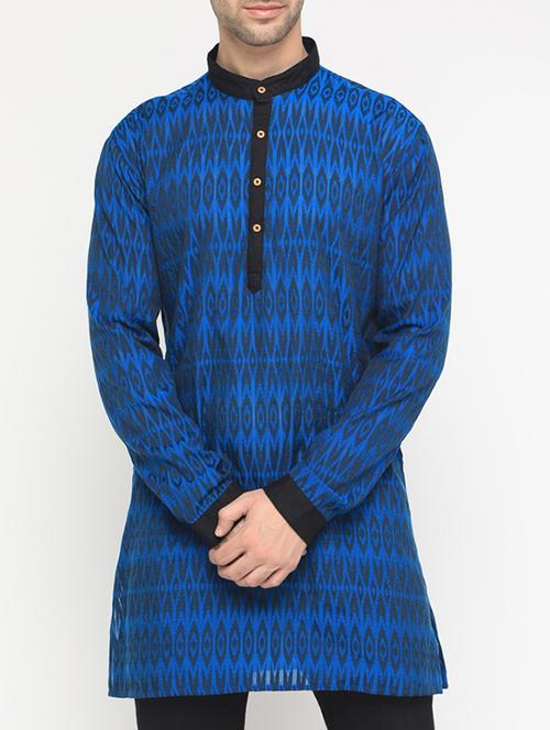 blue cotton kurta - 15582820 - Very Small Image - 1