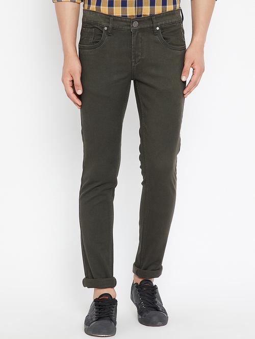 green denim plain jeans - 15583044 - Very Small Image - 1