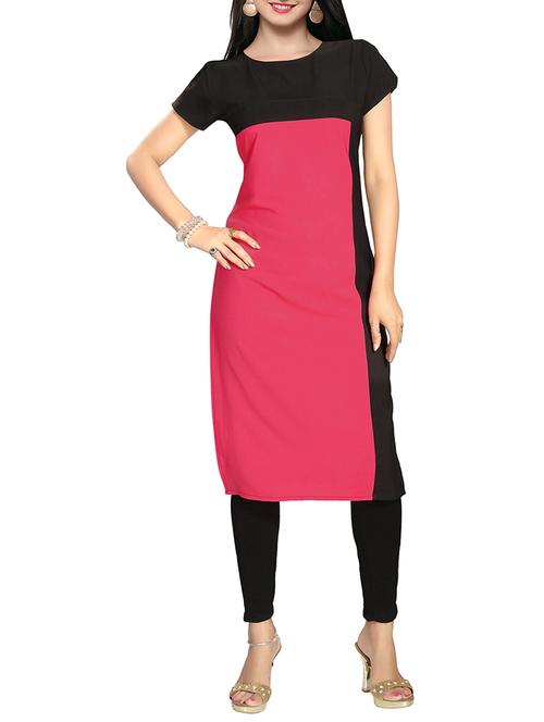 straight color block kurta - 15583087 - Very Small Image - 1
