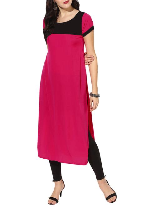 color block straight kurta - 15583092 - Very Small Image - 1