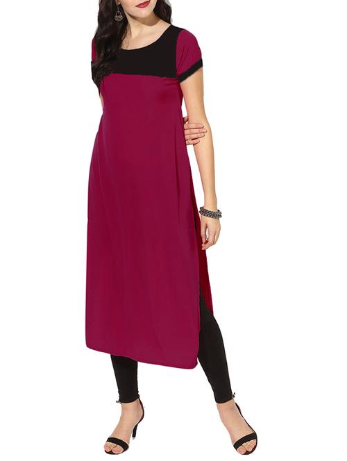 color block straight kurta - 15583094 - Very Small Image - 1