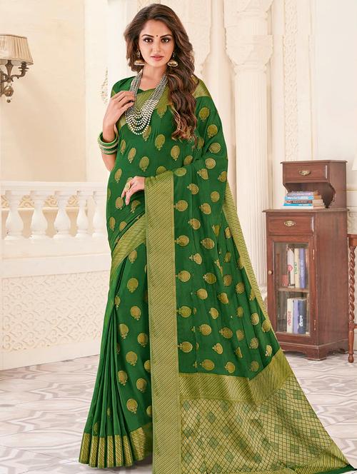 zari motifs woven saree with blouse - 15583429 - Very Small Image - 1