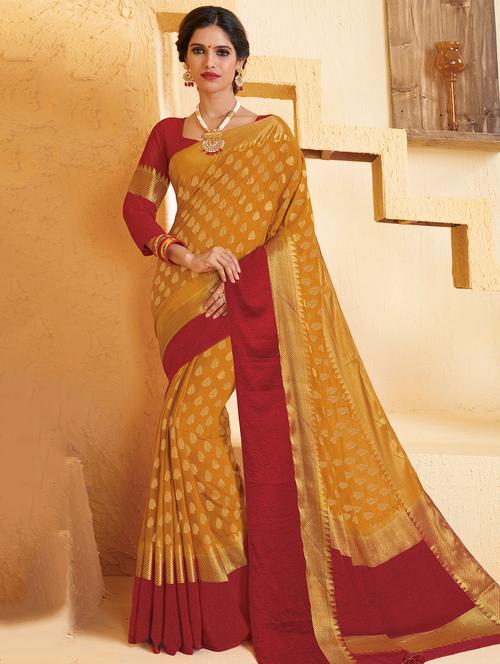 zari motifs woven saree with blouse - 15583481 - Very Small Image - 1