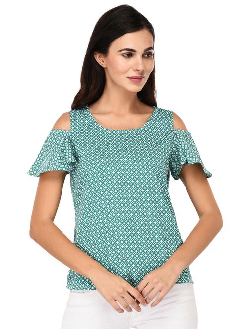 cold shoulder round neck top - 15583770 - Very Small Image - 1