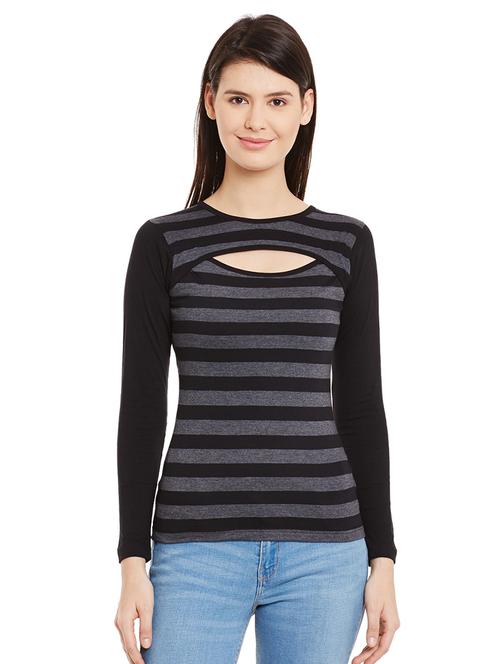 cut out detail striped top - 15584123 - Very Small Image - 1