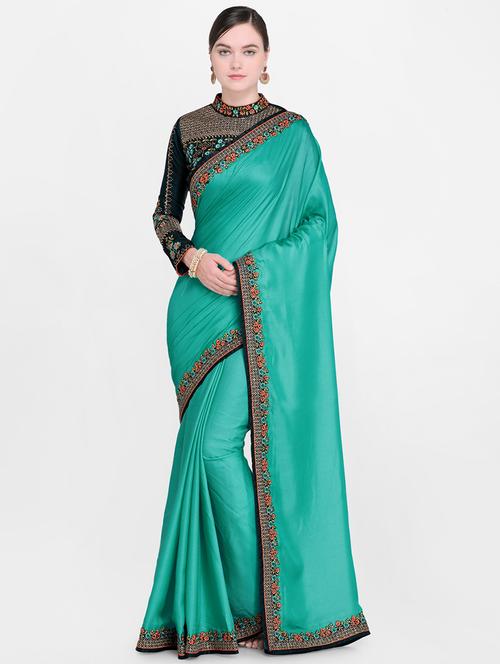 zari bordered saree with blouse - 15584199 - Very Small Image - 1