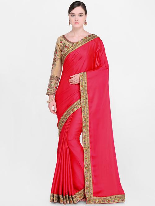zari lace bordered saree with blouse - 15584205 - Very Small Image - 1