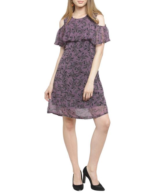 cold shoulder overlay a-line dress - 15584717 - Very Small Image - 1