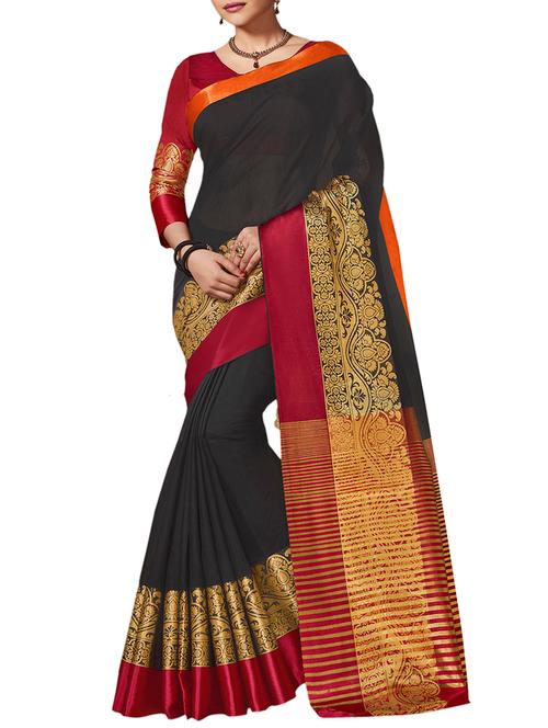 zari bordered saree with blouse - 15584746 - Very Small Image - 1