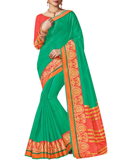 zari bordered saree with blouse - 15584747 - Very Small Image - 1