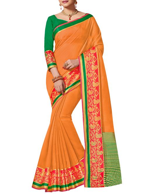 zari bordered saree with blouse - 15584749 - Very Small Image - 1