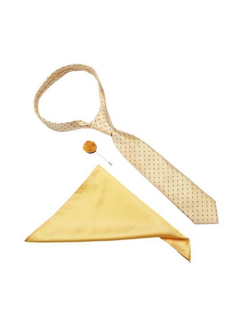 yellow microfiber tie with lapelpin and pocketsquare - 15584780 - Very Small Image - 1