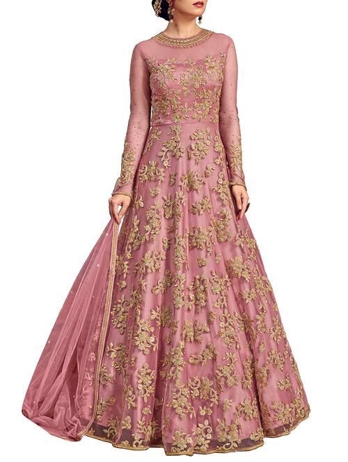 embroidered high-slit anarkali suit - 15585118 - Very Small Image - 1