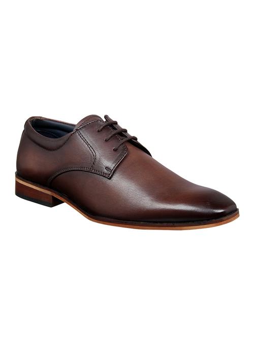 brown leather lace-up derbys - 15585150 - Very Small Image - 1