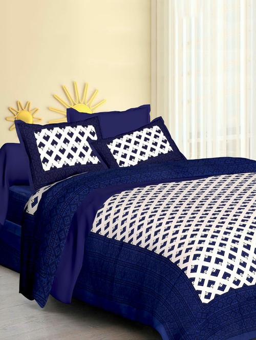 jaipuri cotton double bedsheet with 2 pillow covers - 15585648 - Very Small Image - 1