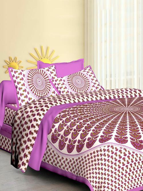 jaipuri cotton double bedsheet with 2 pillow covers - 15585652 - Very Small Image - 1