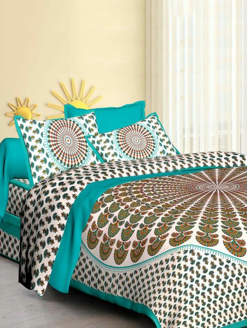 jaipuri cotton double bedsheet with 2 pillow covers - 15585653 - Very Small Image - 1