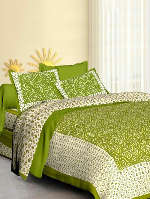 jaipuri cotton double bedsheet with 2 pillow covers - 15585658 - Very Small Image - 1