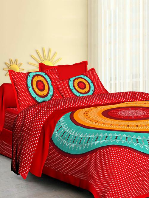 jaipuri cotton double bedsheet with 2 pillow covers - 15585666 - Very Small Image - 1
