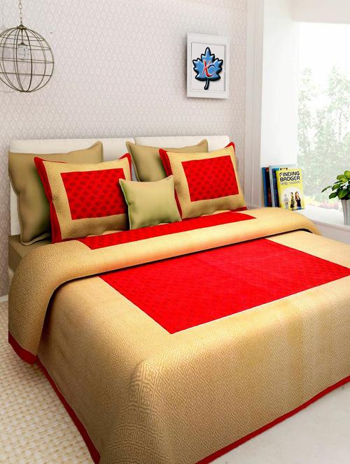 jaipuri cotton double bedsheet with 2 pillow covers - 15585671 - Very Small Image - 1
