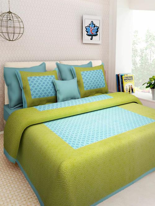 jaipuri cotton double bedsheet with 2 pillow covers - 15585672 - Very Small Image - 1