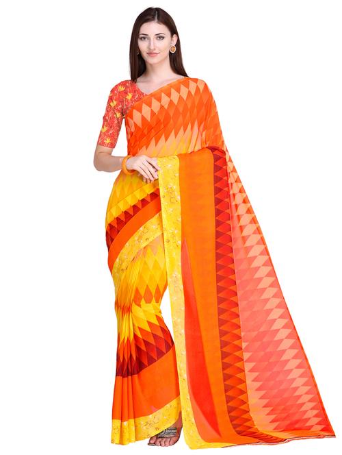 digital geometrical printed saree - 15585778 - Very Small Image - 1