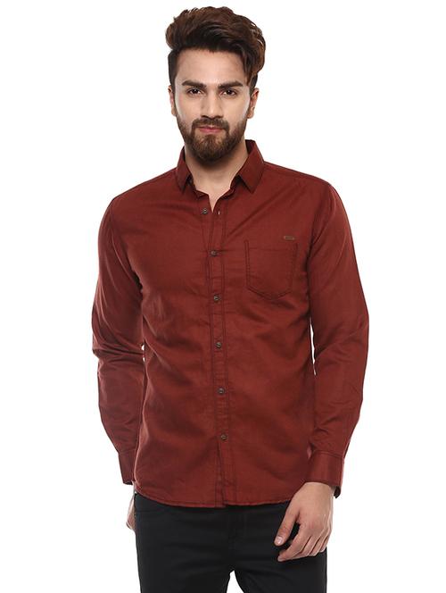 red linen casual shirt - 15588586 - Very Small Image - 1