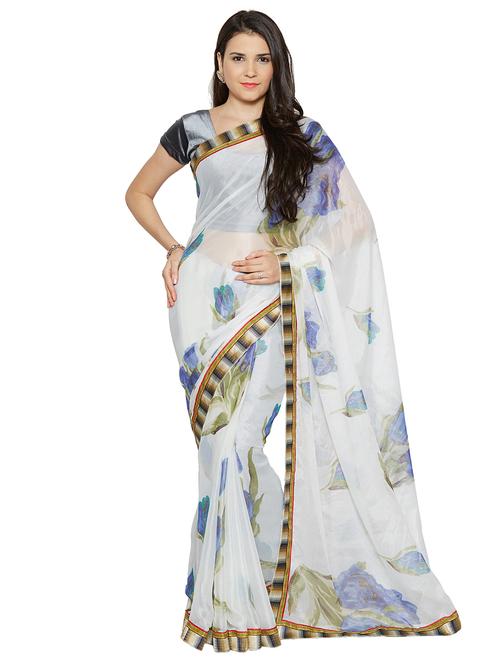 ditsy floral printed saree with blouse - 15589554 - Very Small Image - 1