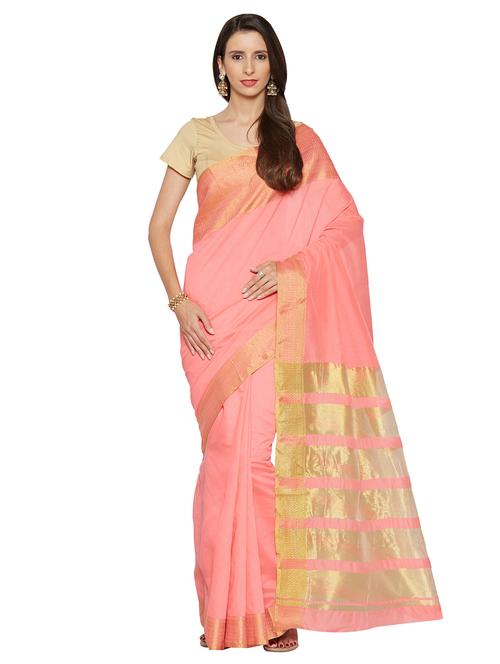 zari bordered saree with blouse - 15589675 - Very Small Image - 1