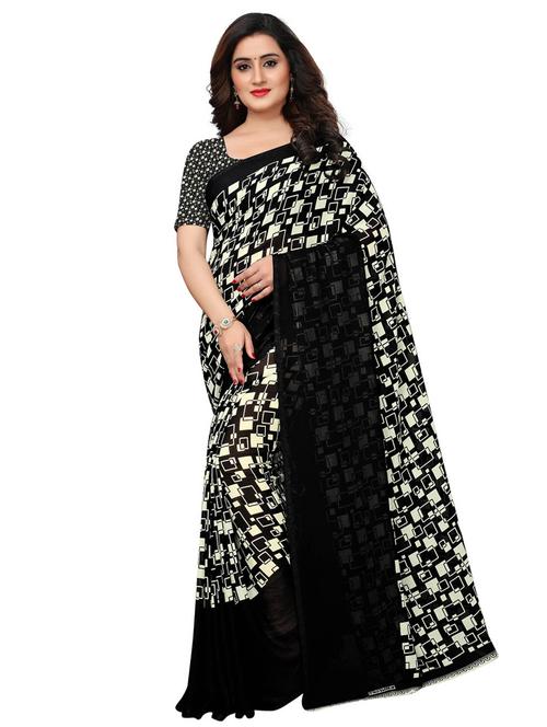 geometrical printed saree with blouse - 15590175 - Very Small Image - 1