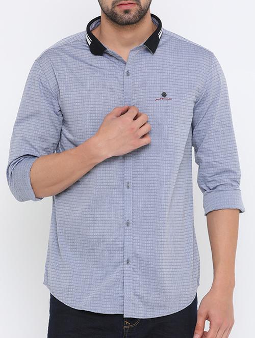 grey cotton casual shirt - 15590487 - Very Small Image - 1