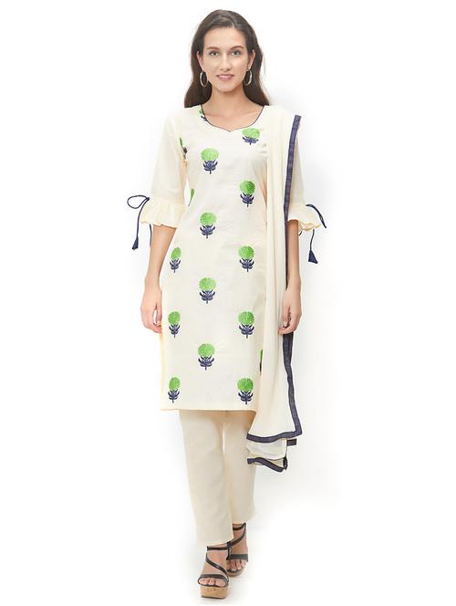 embroidered unstitched pant suit - 15590844 - Very Small Image - 1