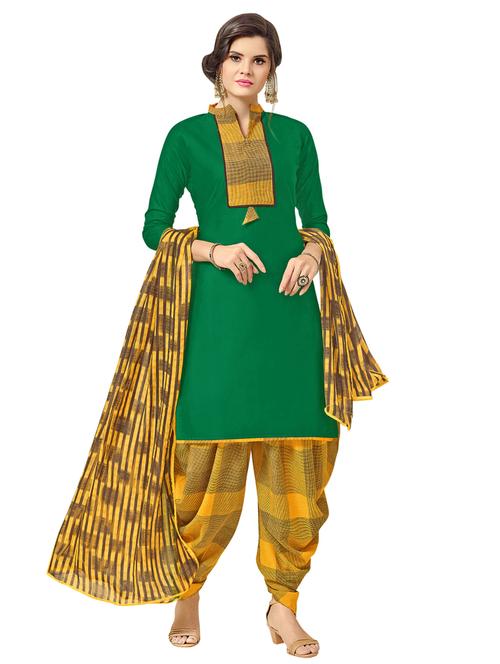 printed unstitched patiyala suit - 15590859 - Very Small Image - 1