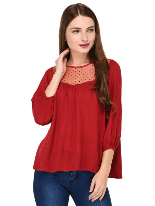 keyhole back contrast yoke top - 15591372 - Very Small Image - 1