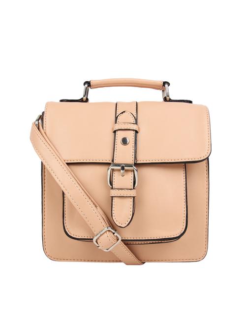 cream leatherette (pu) sling bag - 15591481 - Very Small Image - 1