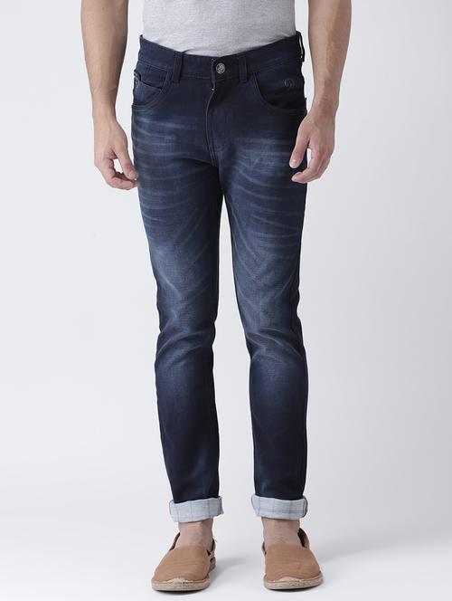 blue cotton blend washed jeans - 15602213 - Very Small Image - 1
