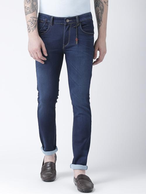 blue cotton blend washed jeans - 15603716 - Very Small Image - 1